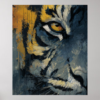 Artistieke moderne tijger muurkunst luxe dier poster