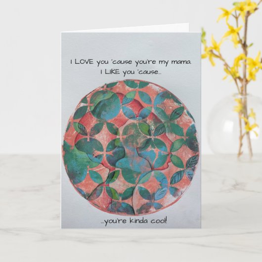 Artistieke Moederdag Kaart (Gele Bloem)