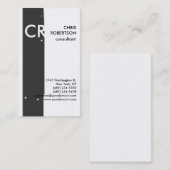 Artistieke Monogram Black White Grey Visitekaartje (Voorkant / Achterkant)