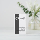 Artistieke Monogram Black White Grey Visitekaartje (Staand voorkant)
