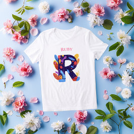 Artistieke Monogram - Letter R  Krachtig Verjaarda Tri-Blend Shirt