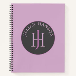 Artistieke Monogram Naam Logo Raspberry Violet Notitieboek
