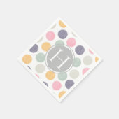 artistieke monogram pastel polka punt penseelstree servet (Hoek)