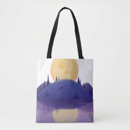 Artistieke Nachtlandschap Illustratie Tas