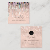 Artistieke nagels van het Logo Glitter 3D drift Vierkante Visitekaartje (Voorkant / Achterkant)