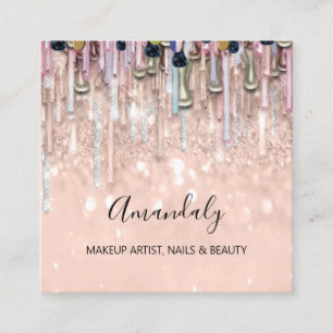 Artistieke nagels van het Logo Glitter 3D drift  Vierkante Visitekaartje