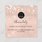 Artistieke nagels van het Logo Glitter 3D drift Vierkante Visitekaartje (Achterkant)