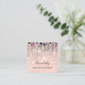 Artistieke nagels van het Logo Glitter 3D drift Vierkante Visitekaartje (Staand voorkant)