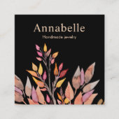 Artistieke Natuur Waterverf Planten Square Vierkante Visitekaartje (Voorkant)