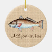 Artistieke natuurlijke roodbaars keramisch ornament (Achterkant)