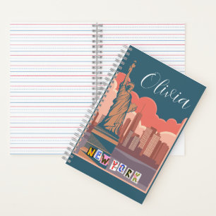 Artistieke New Yorkse Silhouet Persoonlijk gemaakt Notitieboek