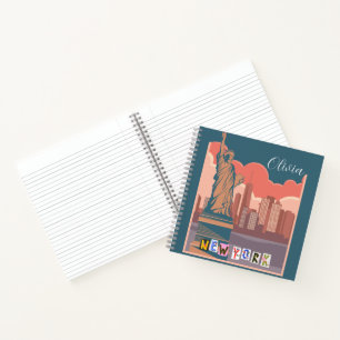 Artistieke New Yorkse Silhouet Persoonlijk gemaakt Notitieboek