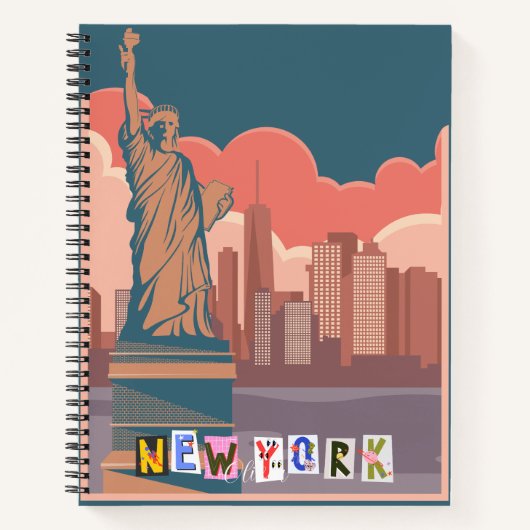 Artistieke New Yorkse Silhouet Persoonlijk gemaakt Notitieboek (Voorkant)