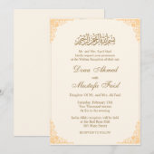 Artistieke nikkah moslim bruiloft uitnodigingen (Voorkant / Achterkant)