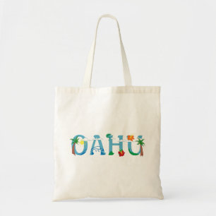 Artistieke Oahu Hawaii woord kunst canvas tas