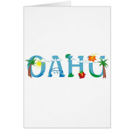 Artistieke Oahu Hawaii woord kunst wenskaart