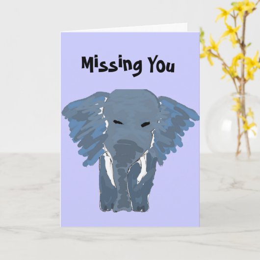 ARTISTIEKE OLIFANT MISSING YOU KAART (Gele Bloem)