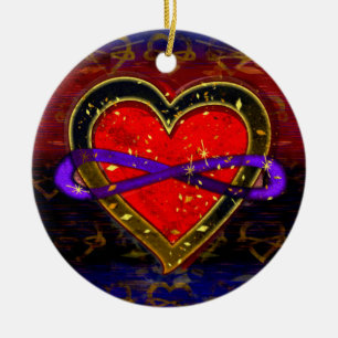 Artistieke oneindigheid — Heart Polyamory Vlag sym Keramisch Ornament