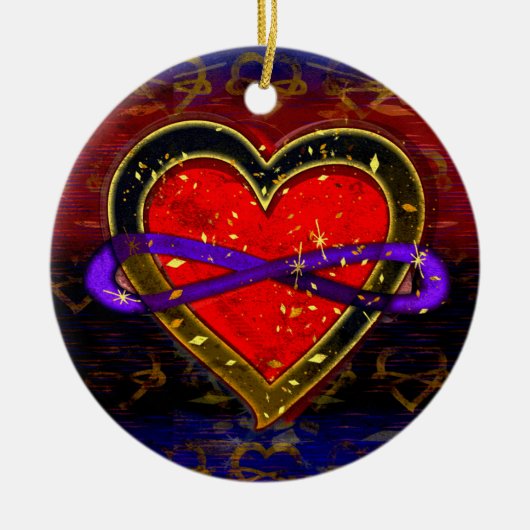 Artistieke oneindigheid — Heart Polyamory Vlag sym Keramisch Ornament (Voorkant)