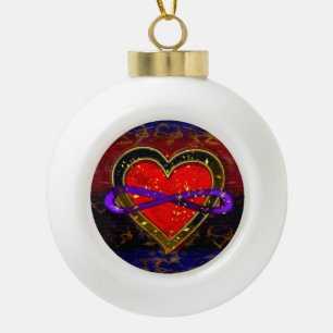 Artistieke oneindigheid — Heart Polyamory Vlag sym Keramische Bal Ornament