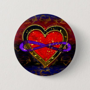 Artistieke oneindigheid — Heart Polyamory Vlag sym Ronde Button 5,7 Cm