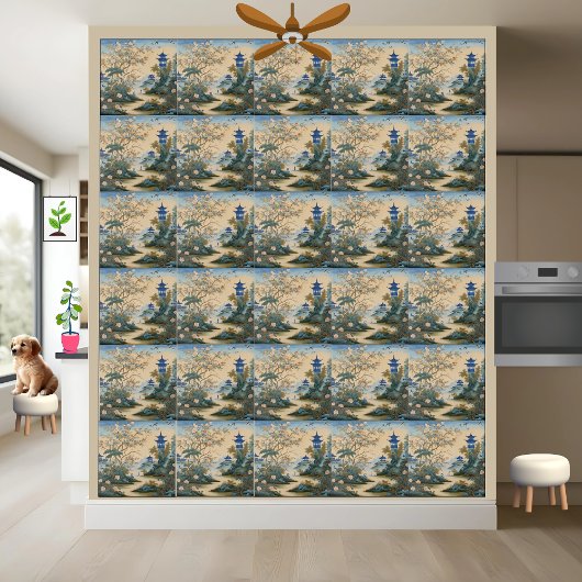 Artistieke Oosterse geïnspireerde Chinoiserie Tege Tegeltje