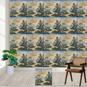 Artistieke Oosterse geïnspireerde Chinoiserie Tege Tegeltje
