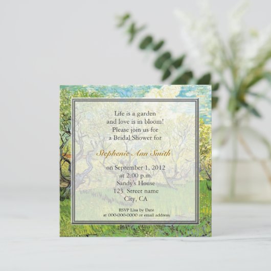  artistieke Orchard in Blossom vrijgezellenfeest p Kaart (Staand voorkant)