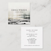 Artistieke organische Waterverf vormen Vierkante Visitekaartje (Voorkant / Achterkant)