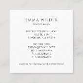 Artistieke organische Waterverf vormen Vierkante Visitekaartje (Achterkant)