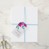 Artistieke Paarse Rozen Waterverf Handbeschilderd Cadeaulabel (Met Touw)