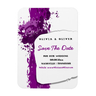 Artistieke Paarse schildersplatter - Sla de datum  Magneet