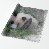 artistieke panda cadeaupapier (Uitgerold)