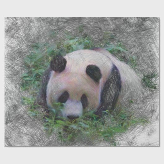 artistieke panda cadeaupapier (Vlak)