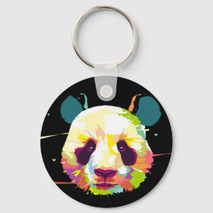 Artistieke Panda Sleutelhanger