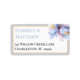 Artistieke Pastel Botanische Bloemen Bruiloft Etiket