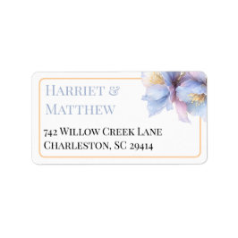 Artistieke Pastel Botanische Bloemen Bruiloft Etiket