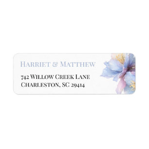 Artistieke Pastel Botanische Bloemen Bruiloft Etiket