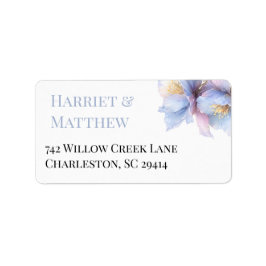Artistieke Pastel Botanische Bloemen Bruiloft Etiket