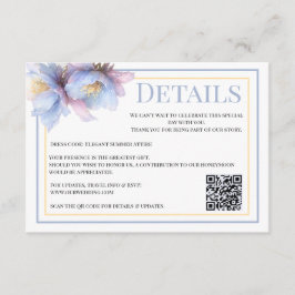 Artistieke Pastel Botanische Bloemen Bruiloft Informatiekaartje
