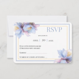 Artistieke Pastel Botanische Bloemen Bruiloft RSVP Kaartje