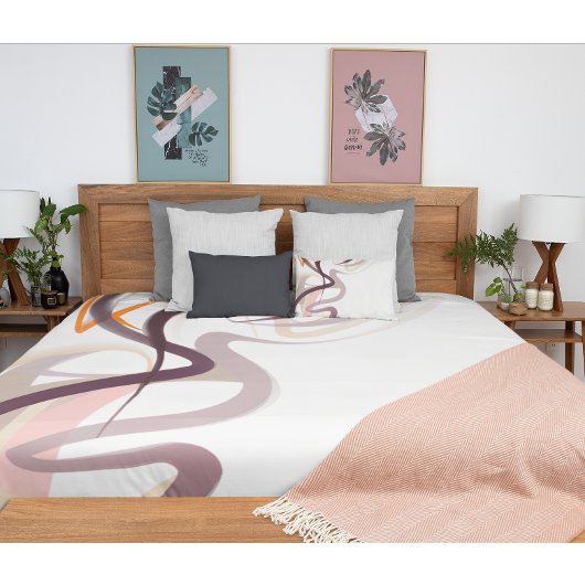 Artistieke pastel bruin Sinaasappel witte wervelin Kussensloop