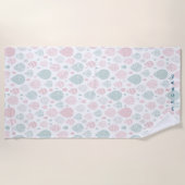 Artistieke Pastel Regendruppels Monogram Strandlak Strandlaken (Voorkant)