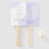 Artistieke Pastel Violet Wedding Blob Lines Custom Handwaaier (Voorkant en achterkant)