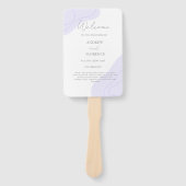 Artistieke Pastel Violet Wedding Blob Lines Custom Handwaaier (Voorkant)
