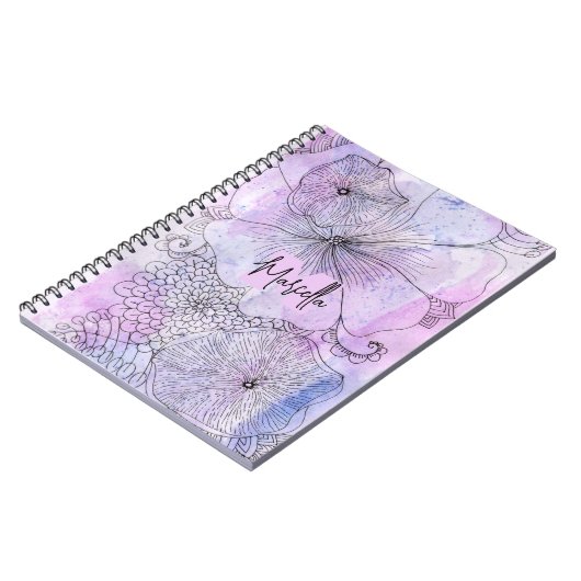 Artistieke Pastel Waterverf Line Art Diary Notitieboek (Linkerzijde)