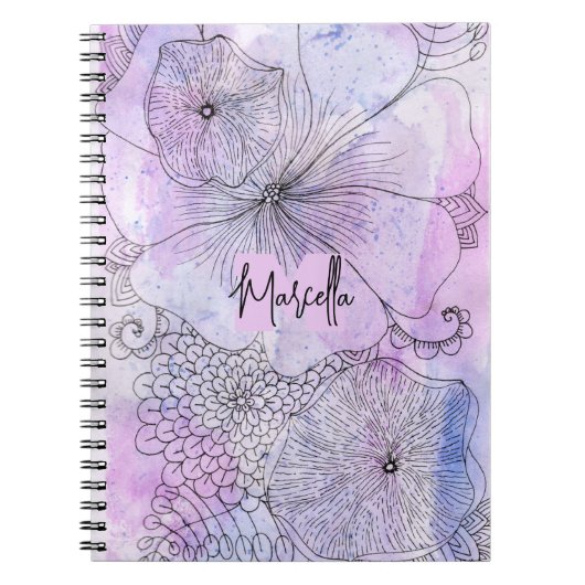 Artistieke Pastel Waterverf Line Art Diary Notitieboek (Voorkant)