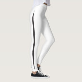Artistieke pekelaar zijstreep elegant zwart op wit leggings (Rechts)