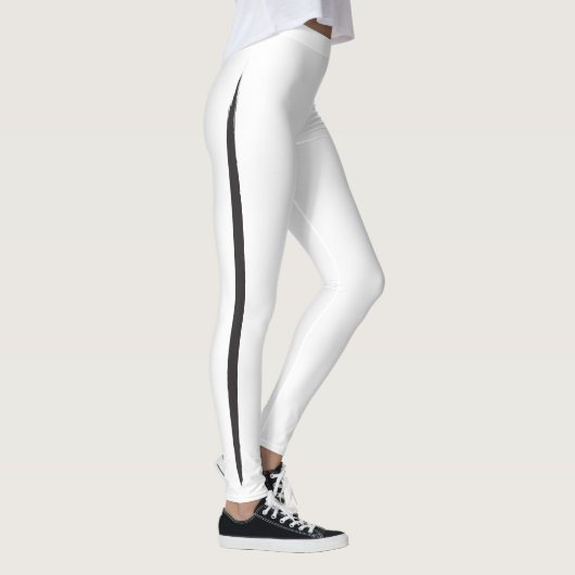 Artistieke pekelaar zijstreep elegant zwart op wit leggings (Rechts)