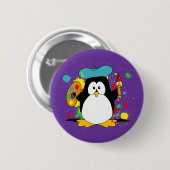 Artistieke Penguin-Cartoon Ronde Button 5,7 Cm (Voorkant /achterkant)